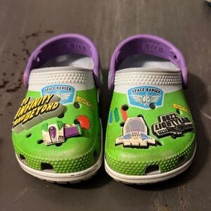 CROCS Kids Space Adventure Clogs - Green and Purple